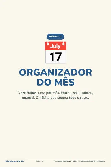 Bônus Organizador do Mês